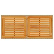 Градинска маса с плот от акация, бежово, 115x54x74см, полиратан