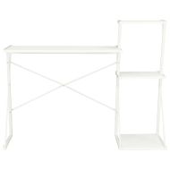 Бюро с рафт, бяло, 116x50x93 см