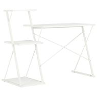 Бюро с рафт, бяло, 116x50x93 см