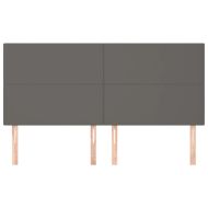 Табла за легло, сива, 160x5x118/128 см, изкуствена кожа