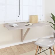 Сгъваема стенна маса бетонно сива 100x60x56 см инженерно дърво