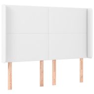 Боксспринг легло с матрак и LED бяло 140x190 см изкуствена кожа