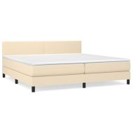 Боксспринг легло с матрак, кремаво, 200x200 см, плат
