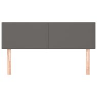 Табла за легло, сива, 144x5x78/88 см, изкуствена кожа