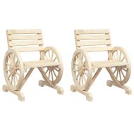 Градински столове, 2 бр, 58x58x78,5 см, масивно чамово дърво