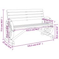 Градинска пейка, 2-местна, масивна ела