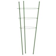 Стойки за цветя с 3 пръстена, 5 бр, зелени, 45 см, стомана