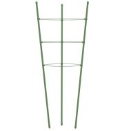 Стойки за цветя с 3 пръстена, 5 бр, зелени, 45 см, стомана