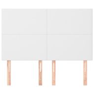 Табла за легло, бяла, 144x5x118/128 см, изкуствена кожа