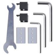 Плъзгаща врата, алуминий и стъкло, 178 см, сребриста