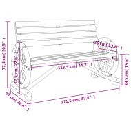 Градинска пейка, 2-местна, масивна ела