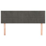 Горни табли за легло, 2 бр, тъмносиви, 72x5x78/88 см, кадифе