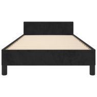 Рамка за легло с табла, черна, 90x200 см, кадифе