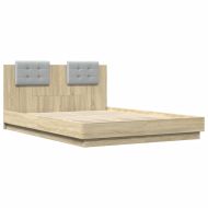 Рамка за легло с табла, дъб сонома, 150x200 см, инженерно дърво