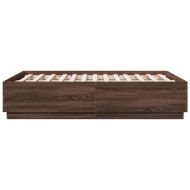 Рамка за легло с LED осветление, кафяв дъб, 120x190 см