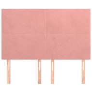 Табла за легло, розова, 144x5x118/128 см, кадифе
