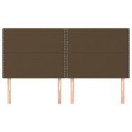Табла за легло, тъмнокафява, 200x5x118/128 см, плат