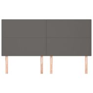 Табла за легло, сива, 200x5x118/128 см, изкуствена кожа