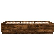 Рамка за легло с LED осветление, опушен дъб, 150x200 см