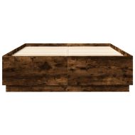 Рамка за легло с LED осветление, опушен дъб, 140x200 см