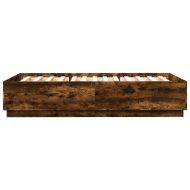 Рамка за легло с LED осветление, опушен дъб, 140x200 см