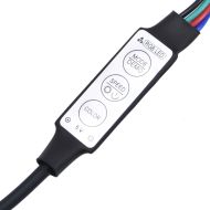 Рамка за легло с LED осветление, опушен дъб, 140x200 см