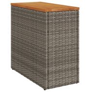 Градинска маса с дървен плот сива 58x27,5x55 см полиратан