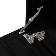 Комплект мебели за баня от 6 части, черен, инженерно дърво