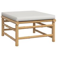 Градински лаундж комплект, 12 части, сиви възглавници, бамбук