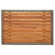 Градински трапезен комплект 5 части с възглавници сив полиратан