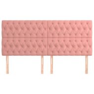 Табла за легло, розова, 180x7x118/128 см, кадифе