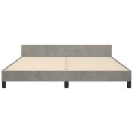 Рамка за легло с табла, светлосива, 180x200 см, кадифе
