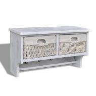 Стенен рафт, бял, 60x23,5x33 см, дърво от пауловния