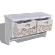 Стенен рафт, бял, 60x23,5x33 см, дърво от пауловния