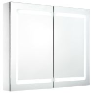 LED шкаф с огледало за баня, 80x12,2x68 см