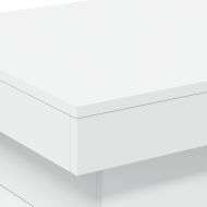 Маса за кафе с LED осветление, бяла, 50x50x40 см