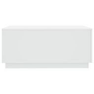 Маса за кафе с LED осветление, бяла, 90x50x40 см