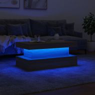 Маса за кафе с LED осветление, сонома дъб, 90x50x40 см
