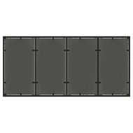 Градинска маса със стъклен плот черен 190x90x75 см полиратан