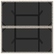 Градинска маса със стъклен плот светлосив 80x80x75 см полиратан