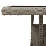 Градинска маса със стъклен плот светлосив 80x80x75 см полиратан