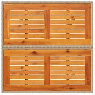 Градинска маса, бежов, 80x80x75 см, полиратан и акациево дърво