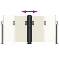 Прибираща се странична тента, кремава, 120x1200 см