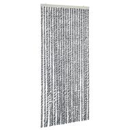 Ресни за врата против мухи, черно и бяло, 100x230 см, шенил