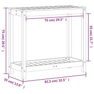 Маса за разсаждане с рафт, 82,5x35x75 см, дугласко дърво масив
