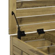 Градинска табуретка с възглавница, импрегнирано борово дърво