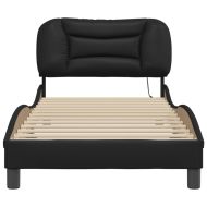 Рамка за легло с LED без матрак Hvar черна 90x190 см