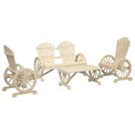 Градински лаундж комплект, 4 части, масивно чамово дърво