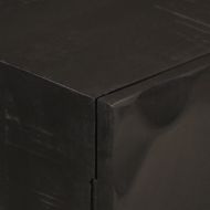 Бюфет, черен, 55x30x76 см, мангово дърво масив и желязо