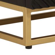 Нощно шкафче, черно, 40x30x50 см, мангово дърво масив и желязо